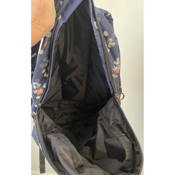 Disney Mickey Mouse Backpack 16" Blue Canvas Adult Kids School Travel Book Bag - Picture 5 of 5